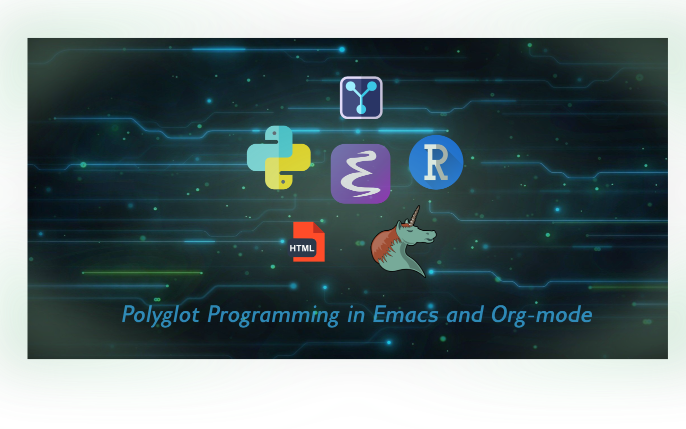 Glowing PCB Logo; Python; R; Org; Emacs